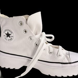 NEW Converse Platform White High-Tops Womens Size 6 Side Zip NWOT